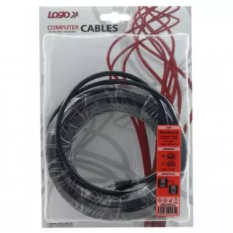 Síťový LAN kábel UTP crossover patchcord, Cat.5e, RJ45 samec - RJ45 samec, 10 m, netienený, krížený, šedý, na prepojenie 2 PC, Log