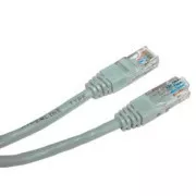 Síťový LAN kábel UTP patchcord, Cat.6, RJ45 samec - RJ45 samec, 10 m, netienený, sivý, economy