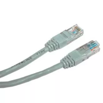 Síťový LAN kábel UTP patchcord, Cat.6, RJ45 samec - RJ45 samec, 15 m, netienený, sivý, economy