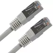 Síťový LAN kábel FTP patchcord, Cat.5e, RJ45 samec - RJ45 samec, 30 m, tienený, sivý, economy