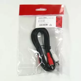Audio kábel 2x CINCH samec - 2x CINCH samec, 1.5m, čierna, Logo Audio kábel 2x CINCH samec - 2x CINCH samec, 1.5m, čierna, Logo
