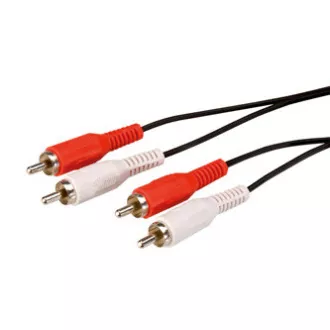 Audio kábel 2x CINCH samec - 2x CINCH samec, 1.5m, čierna, Logo blister Audio kábel 2x CINCH samec - 2x CINCH samec, 1.5m, čierna, Logo blister