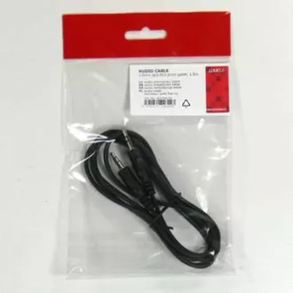 Audio kábel Jack (3.5mm) samec - Jack (3.5mm) samec, 1.5m, černý, Logo