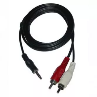 Audio kábel Jack (3.5mm) samec - 2x CINCH samec, 1.5m, čierna, Logo Audio kábel Jack (3.5mm) samec - 2x CINCH samec, 1.5m, čierna, Logo