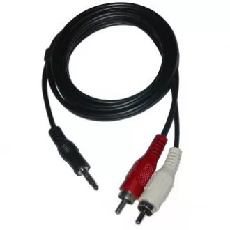 Audio kábel Jack (3.5mm) samec - 2x CINCH samec, 3m, čierny Audio kábel Jack (3.5mm) samec - 2x CINCH samec, 3m, čierny