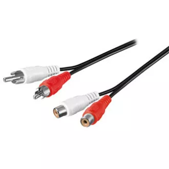 Predlžovací audio kábel 2x CINCH samec - 2x CINCH samica, 5m, čierna Predlžovací audio kábel 2x CINCH samec - 2x CINCH samica, 5m, čierna