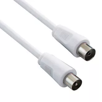 Anténny kábel Coax (9.5mm) samec - Coax (9.5mm) samica, 2m, 75 Ohm, biely Anténny kábel Coax (9.5mm) samec - Coax (9.5mm) samica, 2m, 75 Ohm, biely