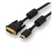 Video kábel DVI (18+1) samec - HDMI samec, 5m, čierny, DOPREDAJ