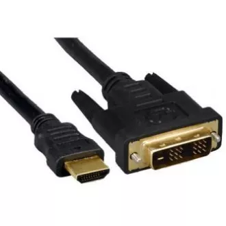 Video kábel DVI (18+1) samec - HDMI samec, 5m, čierny, DOPREDAJ