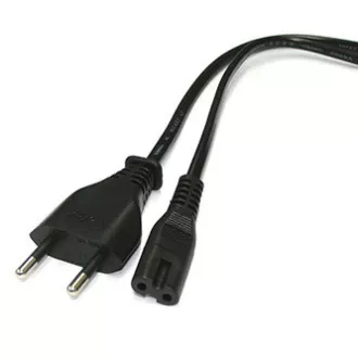 Síťový kábel 230V napájací, CEE7/16 (euro zástrčka) - C7, 2m, VDE approved, čierny, 2-pinová koncovka Síťový kábel 230V napájací, CEE7/16 (euro zástrčka) - C7, 2m, VDE approved, čierny, 2-pinová koncovka