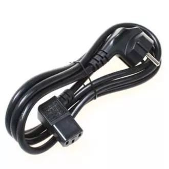 Síťový kabel 230V napájací, CEE7 (vidlica) - C13, 5m, VDE approved, černý, lomený, DOPRADE