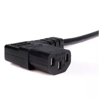 Síťový kabel 230V napájací, CEE7 (vidlica) - C13, 5m, VDE approved, černý, lomený, DOPRADE