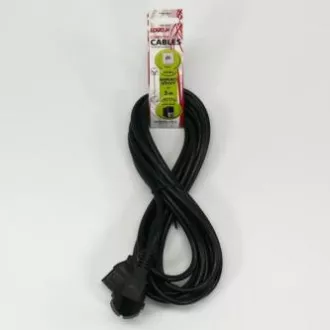 Síťový kabel 230V napájací, CEE7 (vidlica) - C13, 5m, VDE approved, černý, Logo
