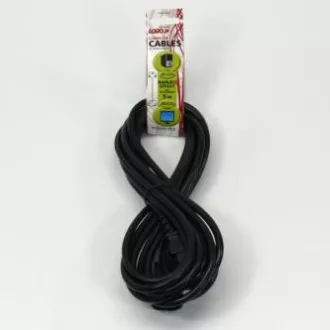 Síťový kabel 230V predlžovací, C13 - C14, 5m, VDE approved, černý, Logo