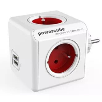 Rozbočovacia zásuvka 240V, CEE7 (vidlica) - POWERCUBE, 0.1m, ORIGINAL USB, červená, POWERCUBE, 4 zásuvky, 2xUSB porty Rozbočovacia zásuvka 240V, CEE7 (vidlica) - POWERCUBE, 0.1m, ORIGINAL USB, červená, POWERCUBE, 4 zásuvky, 2xUSB porty