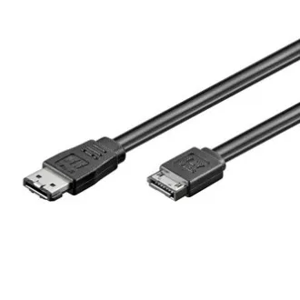 Kabel k hardisku dátový, SATA samec - eSATA samec, 0.5 m, 6 Gb/s, černý, balené v sáčku Kabel k hardisku dátový, SATA samec - eSATA samec, 0.5 m, 6 Gb/s, černý, balené v sáčku