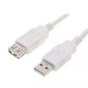 Logo USB predlžovačka (2.0), USB A samec - USB A samica, 0.3m, biela, blister