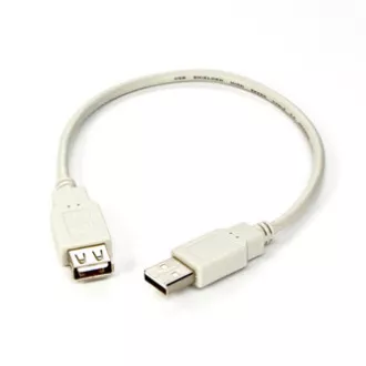 Logo USB predlžovačka (2.0), USB A samec - USB A samica, 0.3m, biela, blister