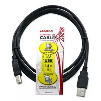 Logo USB kábel (2.0), USB A samec - USB B samec, 1.8m