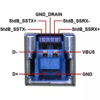 USB kábel (3.0), USB A samec - USB3.0 B samec, 1.8m, čierny USB kábel (3.0), USB A samec - USB3.0 B samec, 1.8m, čierny