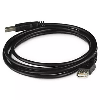 Logo USB predlžovačka (2.0), USB A samec - USB A samica, 1.8m, čierna, blister