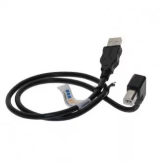 USB kábel (2.0), USB A samec - USB B samec, 2m, lomený 90°, čierny USB kábel (2.0), USB A samec - USB B samec, 2m, lomený 90°, čierny