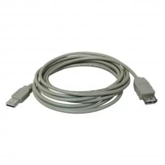 USB predlžovací kábel (2.0), USB A samec - USB A samica, 5m, sivý USB predlžovací kábel (2.0), USB A samec - USB A samica, 5m, sivý