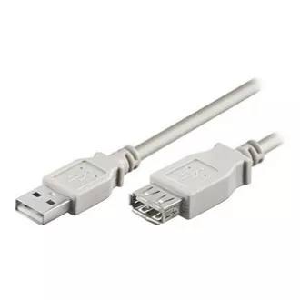 Logo USB predlžovací kábel (2.0), USB A samec - USB A samica, 5m, šedý, DOPRADE