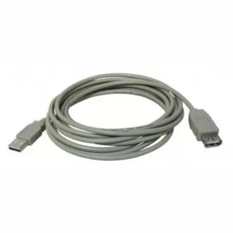 Logo USB predlžovací kábel (2.0), USB A samec - USB A samica, 5m, šedý, DOPRADE