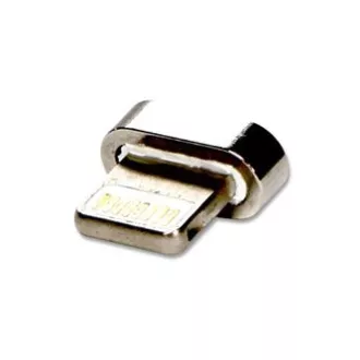USB kábel s koncovkami (2.0), USB A samec - microUSB samec + Apple Lightning samec + USB C sam, 1m, kulatý, opletaný, strieborný,