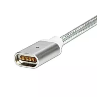 USB kábel s koncovkami (2.0), USB A samec - microUSB samec + Apple Lightning samec + USB C sam, 1m, kulatý, opletaný, strieborný,