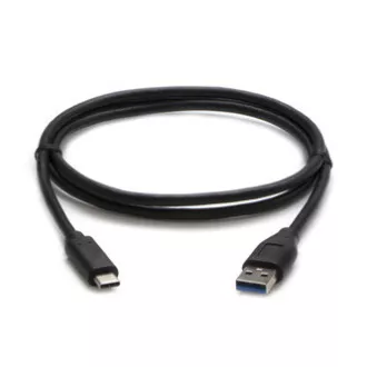 USB kábel (3.2 gen 2), USB A samec - USB C samec, 1m, 10 Gb/s, 5V/3A, čierny