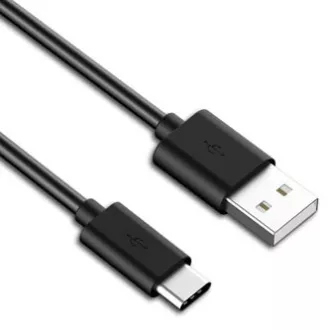 USB kábel (2.0), USB A samec - USB C samec, 1m, čierny