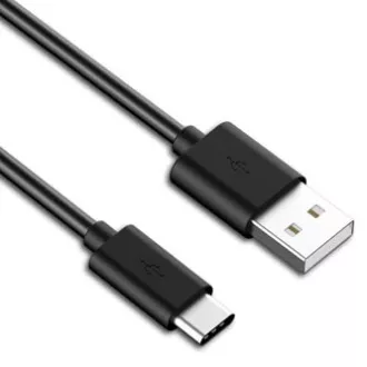 Logo USB kábel (2.0), USB A samec - USB C samec, 1m, černý, blister, DOPRODEJ