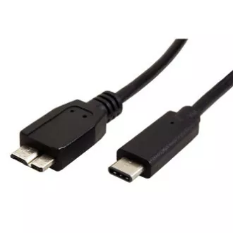 USB kábel (3.0), USB C samec - USB micro B samec, 0.5m, kulatý, čierny, plastic bag USB kábel (3.0), USB C samec - USB micro B samec, 0.5m, kulatý, čierny, plastic bag
