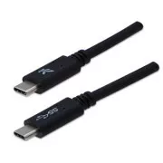 Logo USB kábel (3.2 gen 1), USB C samec - USB C samec, 1m, 5 Gb/s, 5V/3A, černý, blister, DOPRODEJ