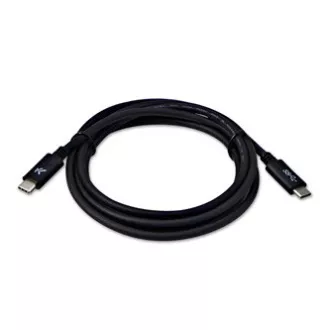 Logo USB kábel (3.2 gen 1), USB C samec - USB C samec, 1m, 5 Gb/s, 5V/3A, černý, blister, DOPRODEJ