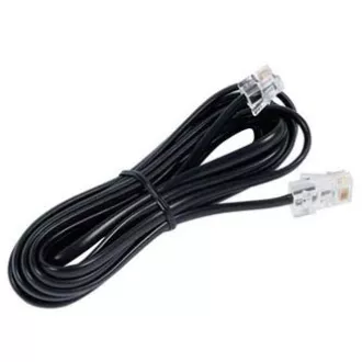 Telefónny kábel 4 žily, RJ11 samec - RJ45 samec, 3 m, plochý, čierny, pre ADSL modem, economy