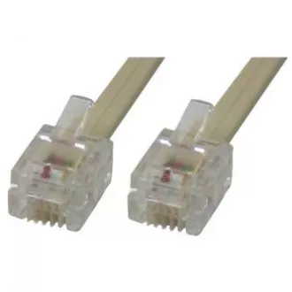 Telefónny kábel 4 žily, RJ11 samec - RJ11 samec, 10 m, černý, pre ADSL modem, economy Telefónny kábel 4 žily, RJ11 samec - RJ11 samec, 10 m, černý, pre ADSL modem, economy