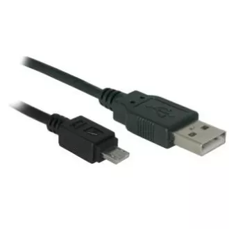 USB kábel (2.0), USB A samec - microUSB samec, 1.8m, čierny