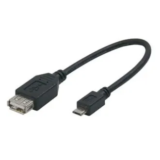 Logo USB kábel (2.0), microUSB samec - USB A samica, 0.2m, OTG, čierny, DOPRADE Logo USB kábel (2.0), microUSB samec - USB A samica, 0.2m, OTG, čierny, DOPRADE