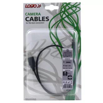 Logo USB kábel (2.0), USB A samec - miniUSB samec, 1m, černý, blister