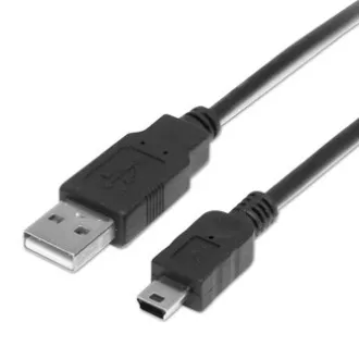 Logo USB kábel (2.0), USB A samec - miniUSB samec, 1.8m, černý, blister