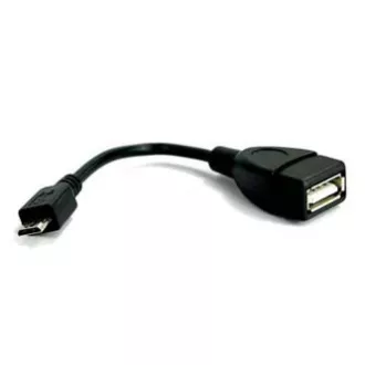 USB kábel (2.0), microUSB samec - USB A samica, 0.15m, OTG, čierny, DOPRADE USB kábel (2.0), microUSB samec - USB A samica, 0.15m, OTG, čierny, DOPRADE