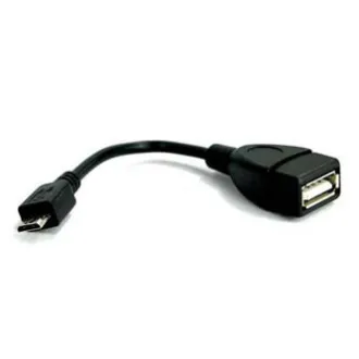 Logo USB kábel (2.0), microUSB samec - USB A samica, 0.15m, OTG, čierny, DOPRADE
