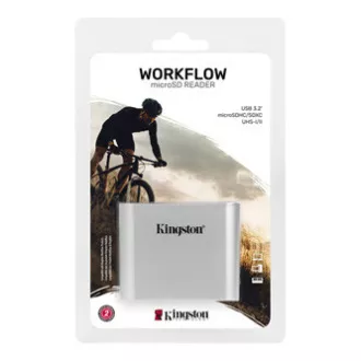 Kingston čítačka pamäťových kariet USB (3.2), Workflow Dual-Slot microSDHC/SDXC UHS-II, micro SD, externý, striebra