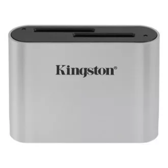 Kingston čítačka pamäťových kariet USB (3.2), Workflow Dual-Slot SDHC/SDXC UHS-II Card Reader, SD, externý, striebra