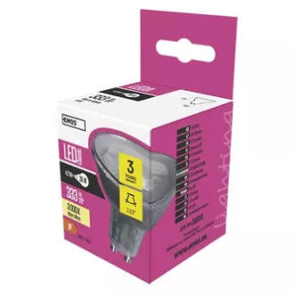 LED žiarovka EMOS Lighting GU10, 220-240V, 3W, 345lm, 3000k, teplá biela, 30000h, Classic MR16 52x50x50mm LED žiarovka EMOS Lighting GU10, 220-240V, 3W, 345lm, 3000k, teplá biela, 30000h, Classic MR16 52x50x50mm