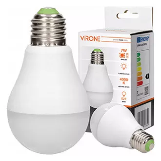 LED žiarovka Virone E27, 220-240V, 7W, 825lm, 4000k, neutrálna biela, 25000h, so senzorom pohybu LED žiarovka Virone E27, 220-240V, 7W, 825lm, 4000k, neutrálna biela, 25000h, so senzorom pohybu