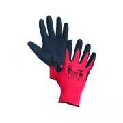 Povrstvené rukavice ALVAROS, červeno-čierne, veľ.